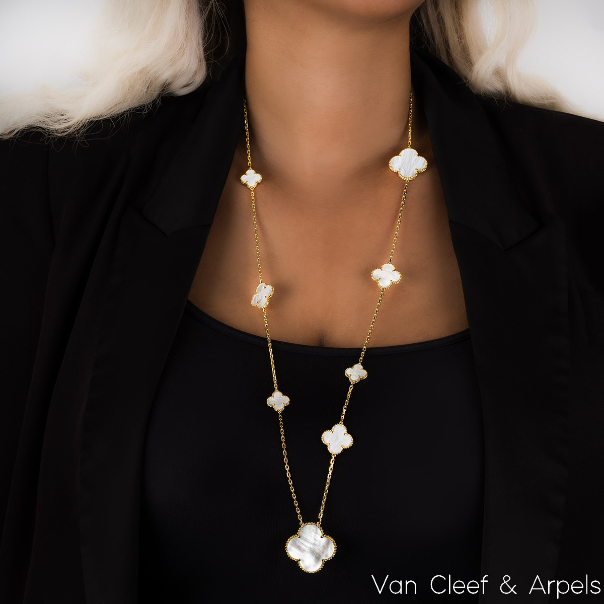 Van Cleef & Arpels Yellow Gold Magic Alhambra 11 Motif Necklace